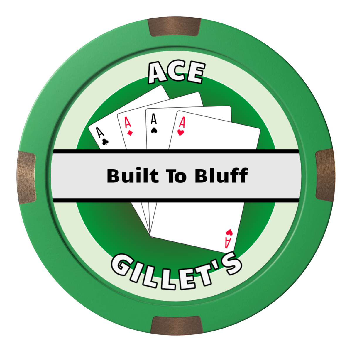 Ace Gillet's Composite & Metal Hybrid Poker Card Protectors - Green - Back