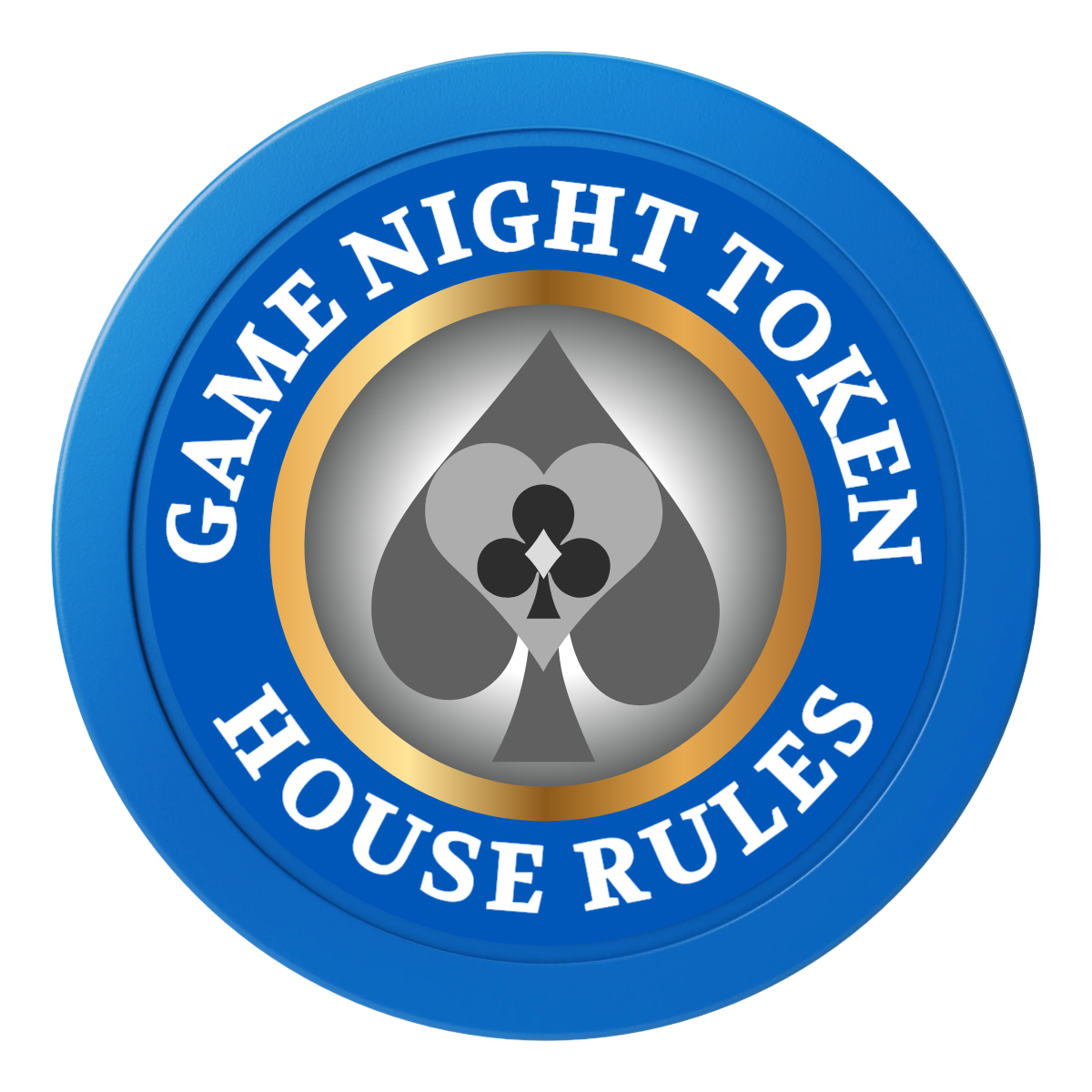 Stacked Suits 2" Oversized Poker Chips - Blue - Front