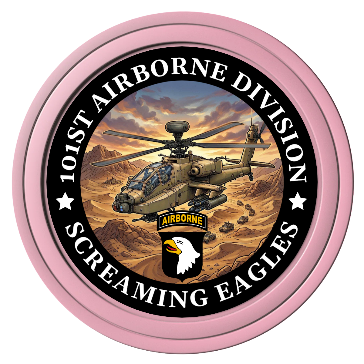 Army Airborne Composite Poker Chips - Pink / Solid - Front
