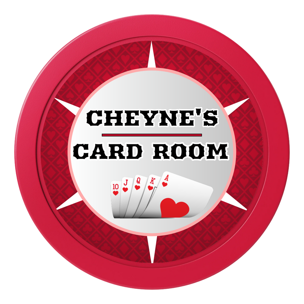 Cheyne's Card Room 2" Oversized Poker Chips - Red - Back