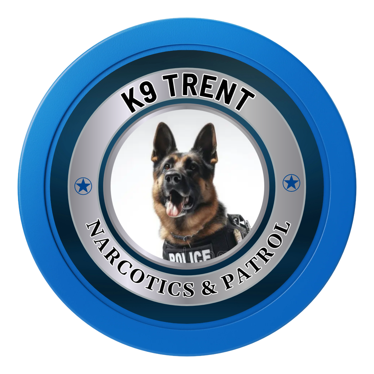 K-9 Trent 2" Oversized Poker Chips - Blue - Front