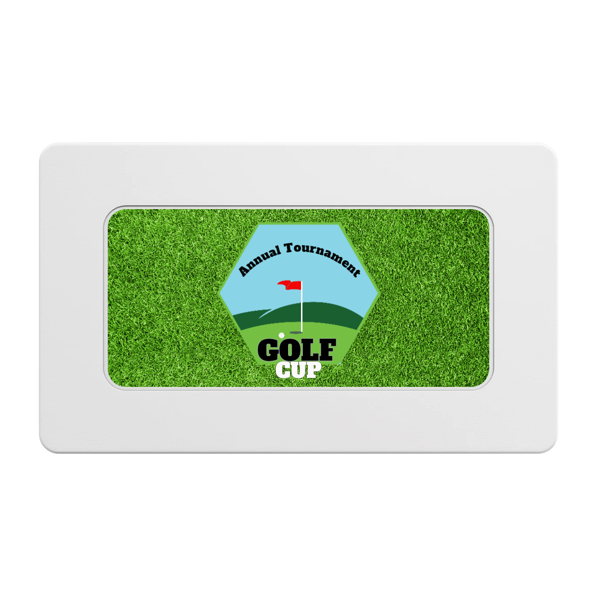 Golf Cup Rectangular Poker Chip Plaques - White - Front
