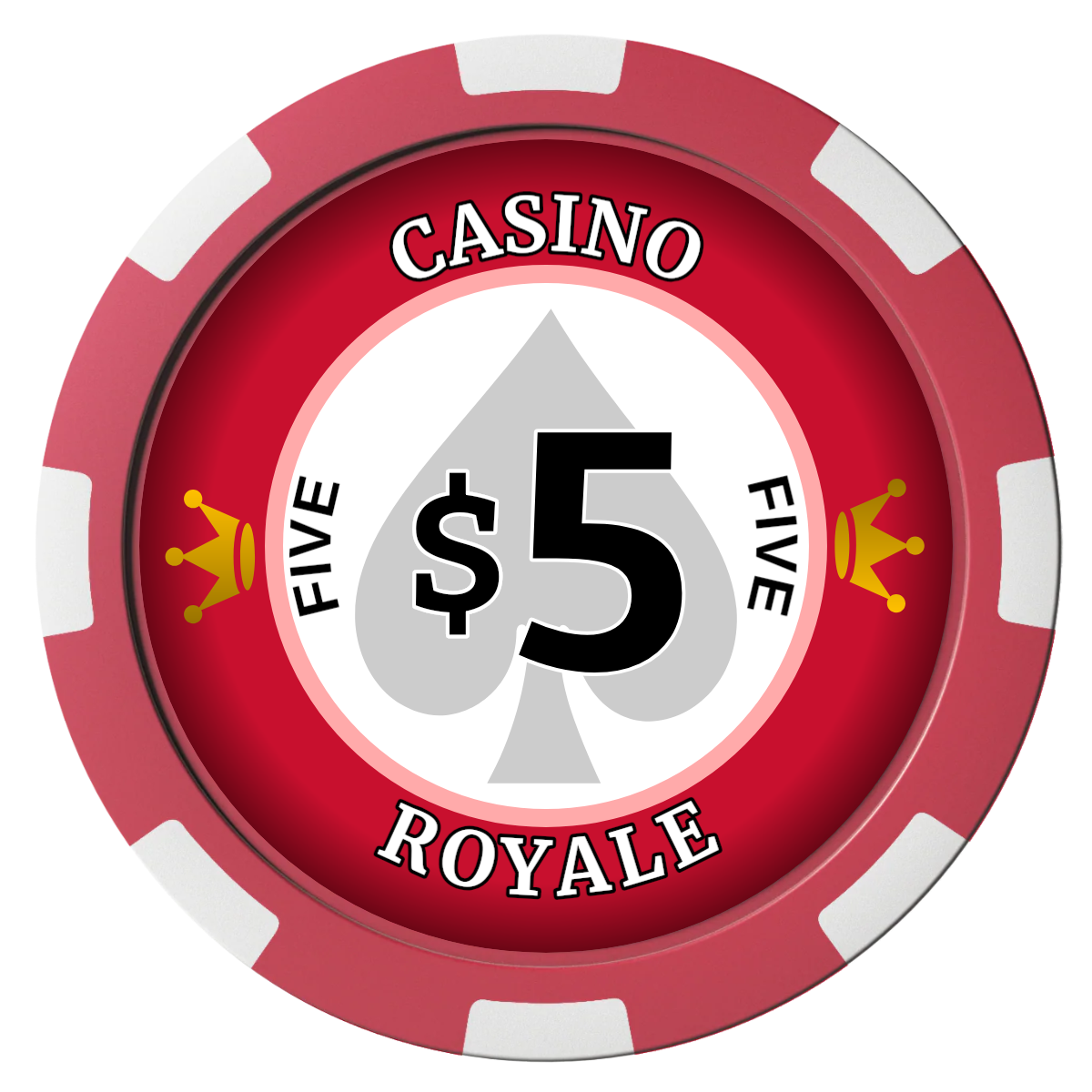 Casino Royale Composite Poker Chips - Red / 8 Spot - Front