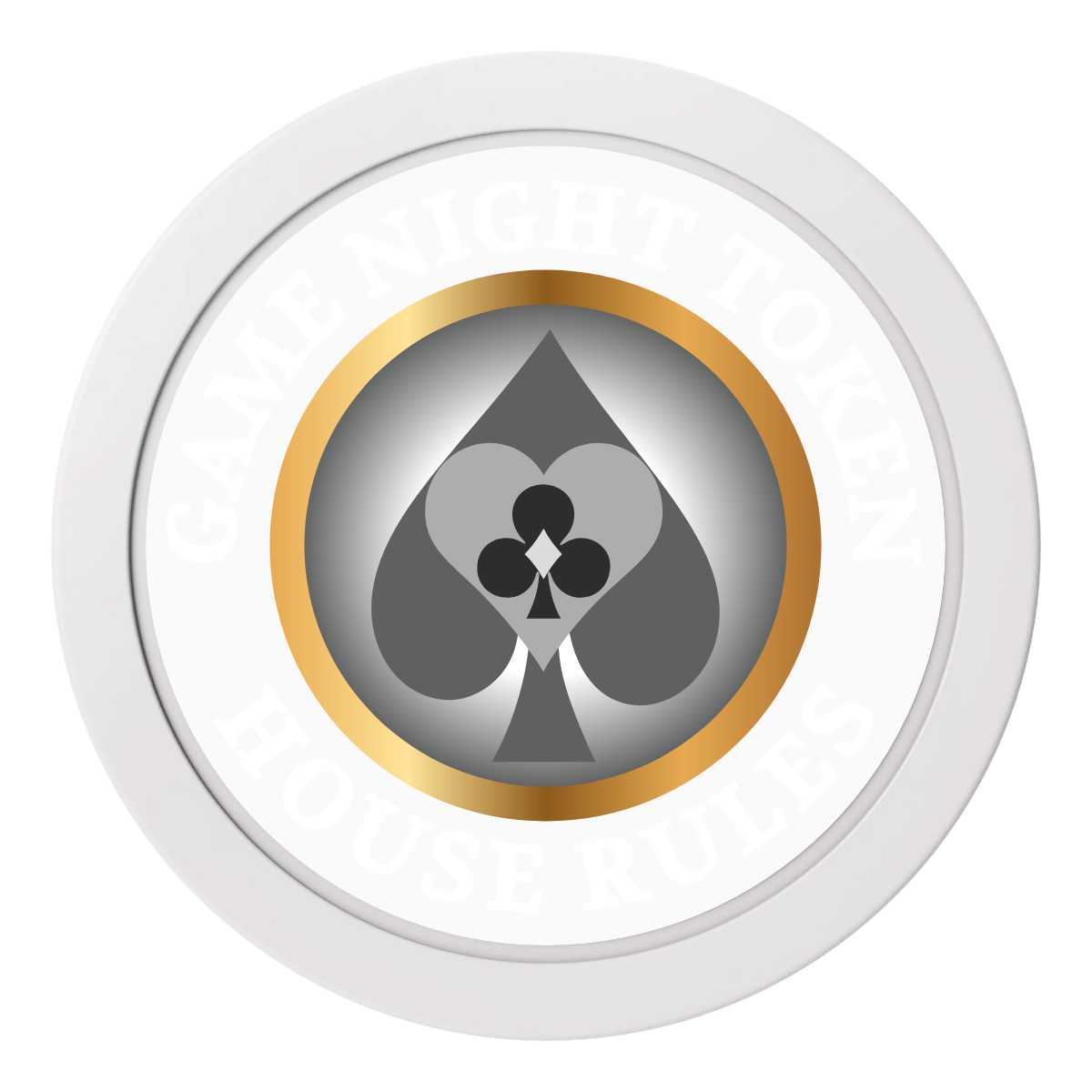 Stacked Suits 2" Oversized Poker Chips - White - Front