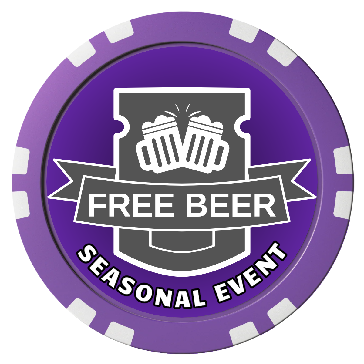Craft Beer #001 Composite Poker Chips - Purple / Double Stripe - Front