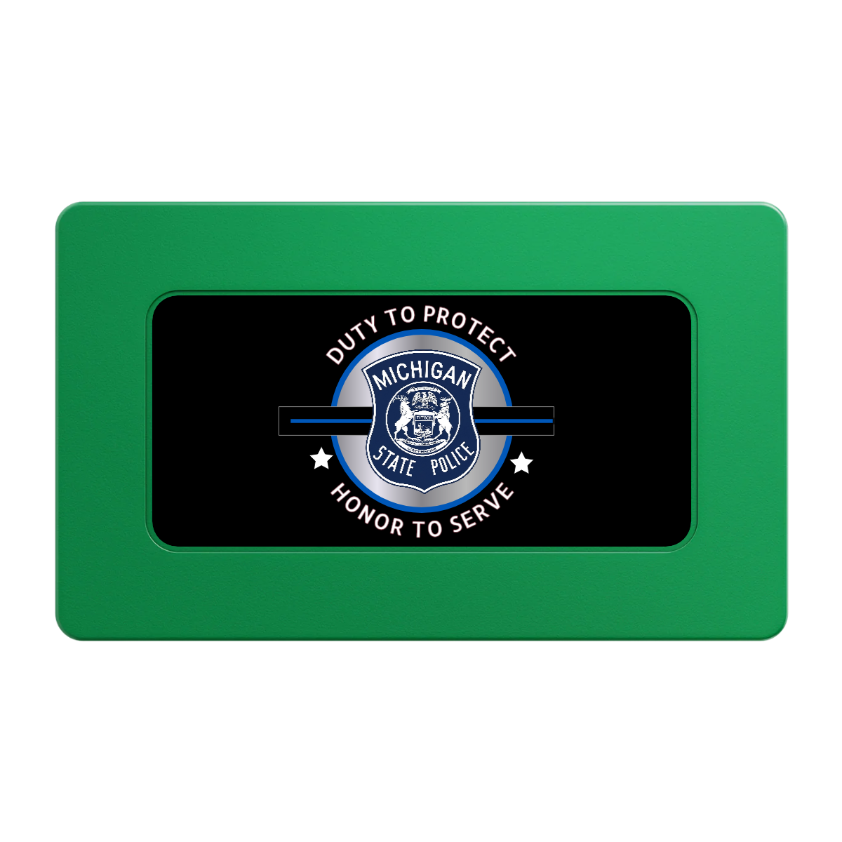 Police Department #01 Rectangular Poker Chip Plaques - Green - Front