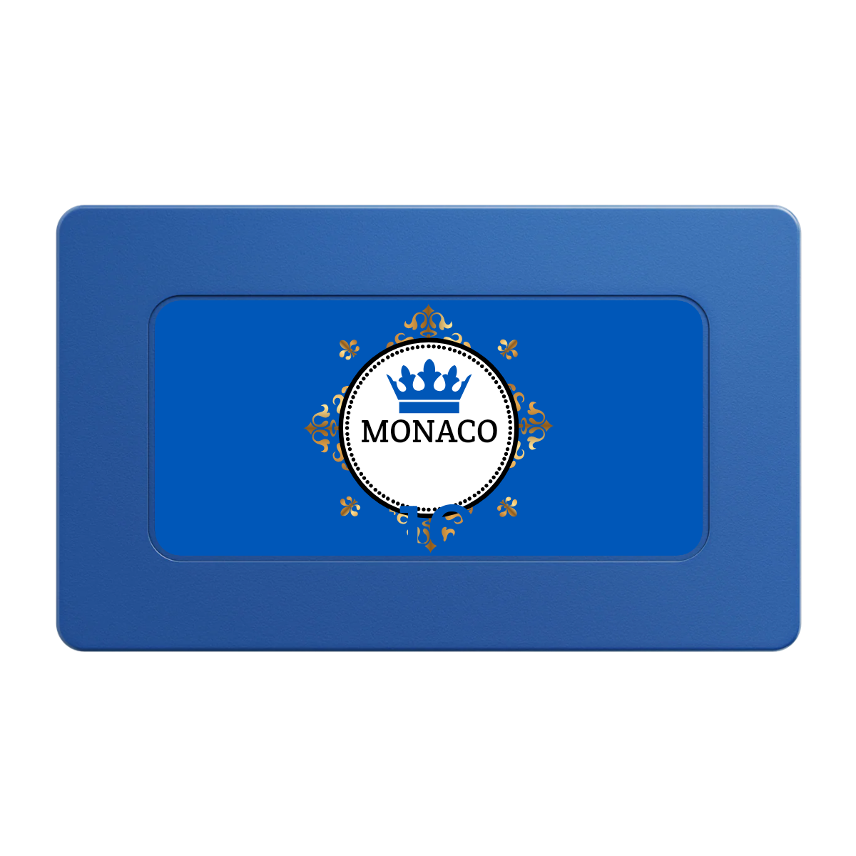 Monaco #001 Rectangular Poker Chip Plaques - Blue - Front