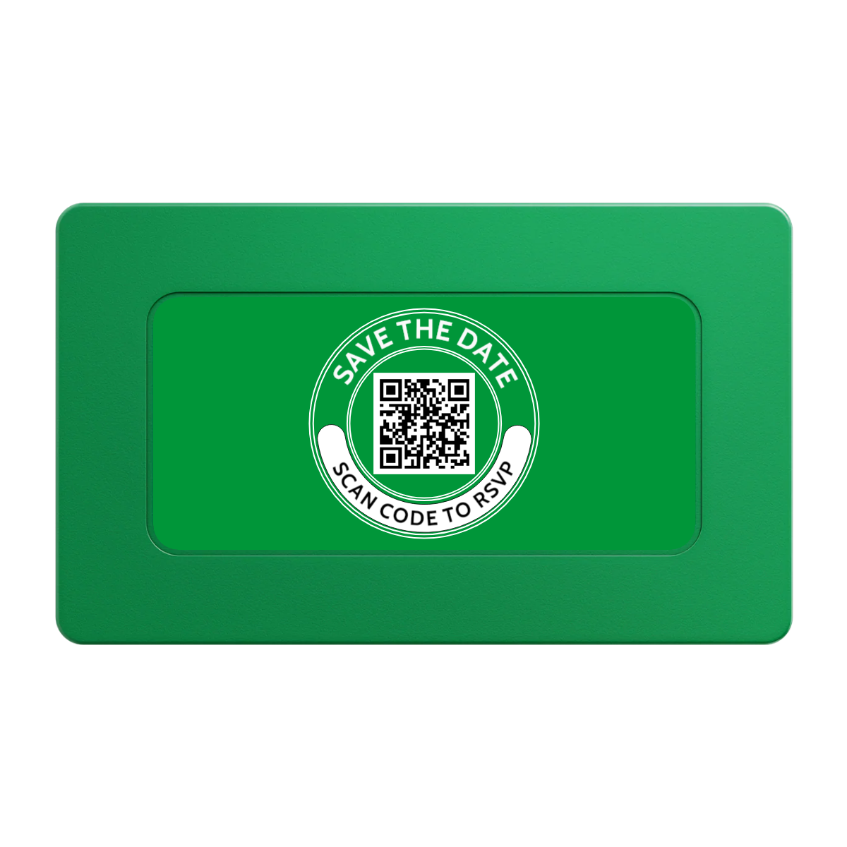 Save the Date Photo QR Code Rectangular Poker Chip Plaques - Green - Back