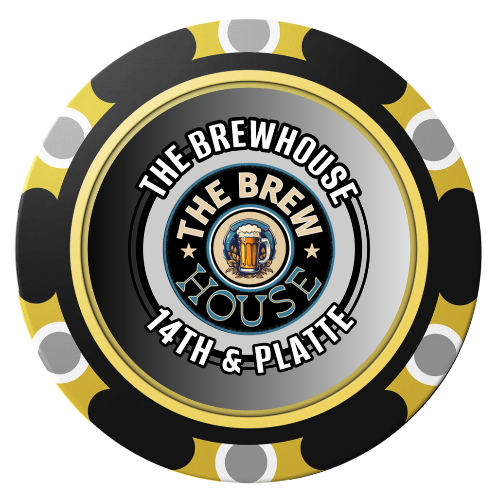Ice Cold Beer Drink Token Clay Poker Chips - Black / Monte Carlo / 40mm - Back