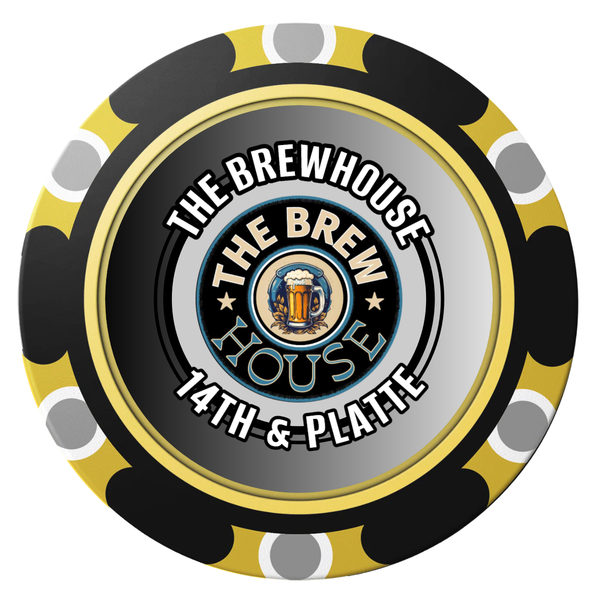 Ice Cold Beer Drink Token Clay Poker Chips - Black / Monte Carlo / 40mm - Back