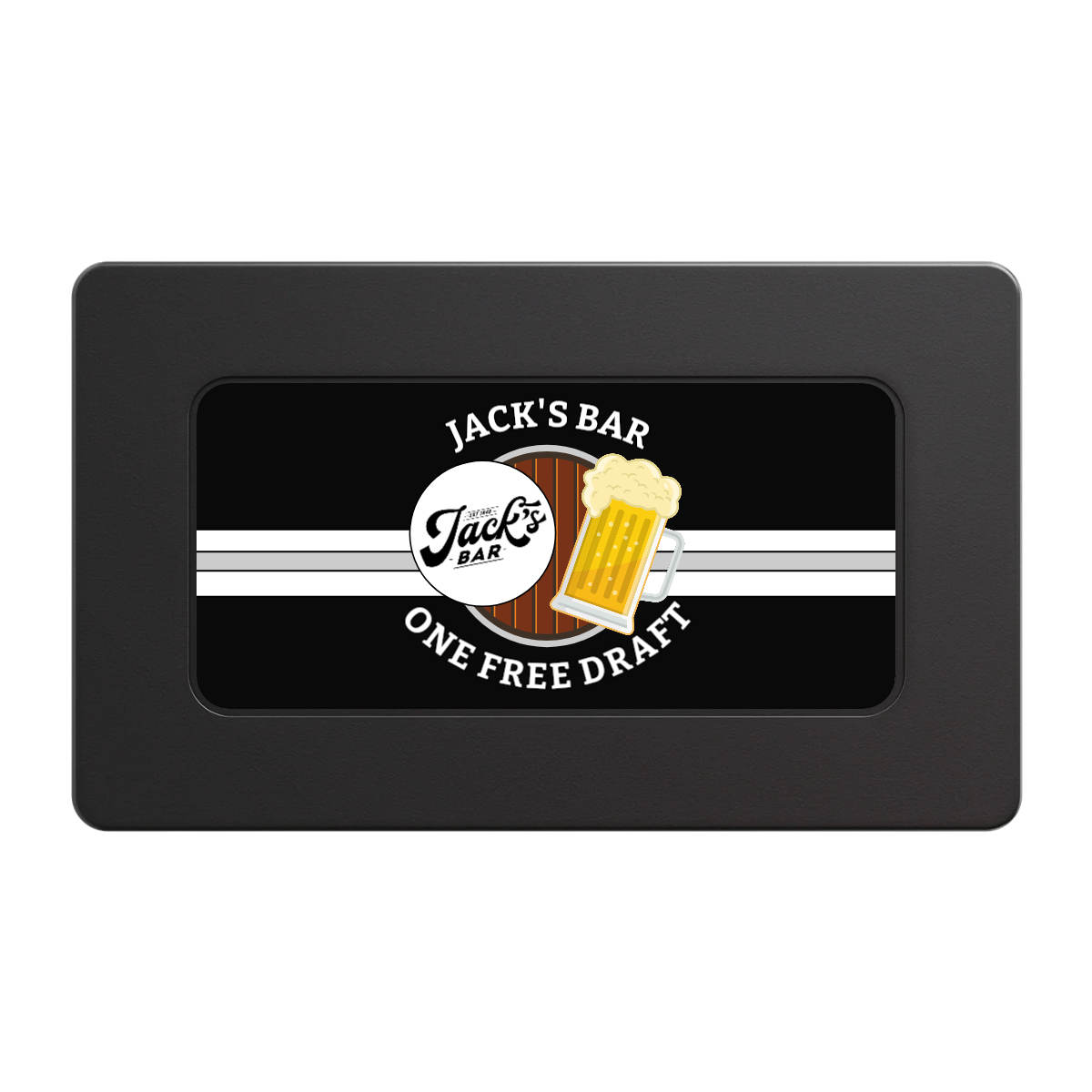 Jack's Bar Rectangular Poker Chip Plaques - Black - Back