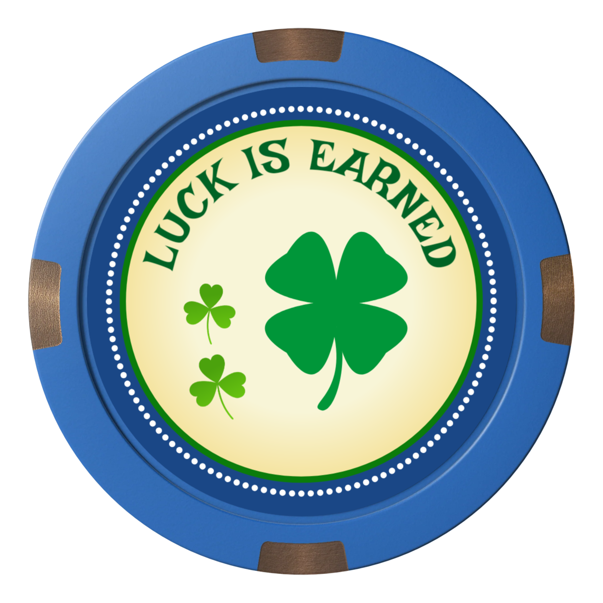 Irish Luck Composite & Metal Hybrid Poker Card Protectors - Blue - Front