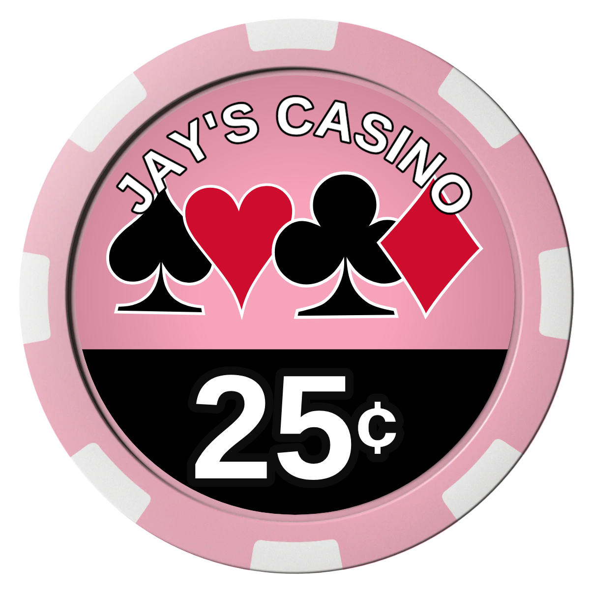 Jay's Casino Composite Poker Chips - Pink / 8 Spot - Front