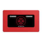Gothic Revival Rectangular Poker Chip Plaques - Red - Back