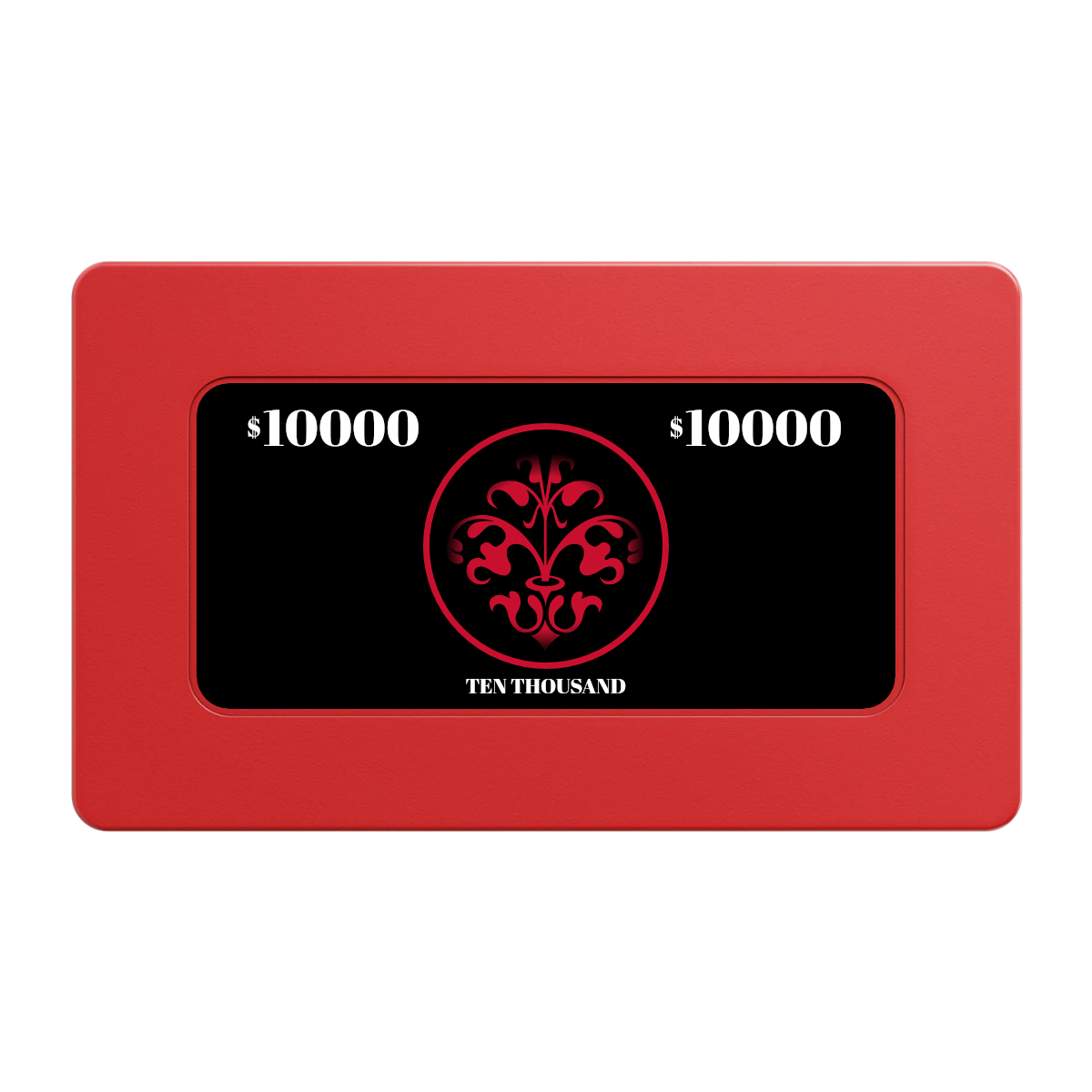 Gothic Revival Rectangular Poker Chip Plaques - Red - Back