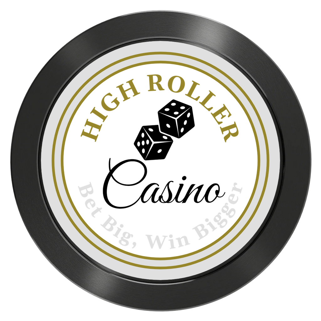 High Roller Casino Aluminum Poker Card Guards - Black - Back