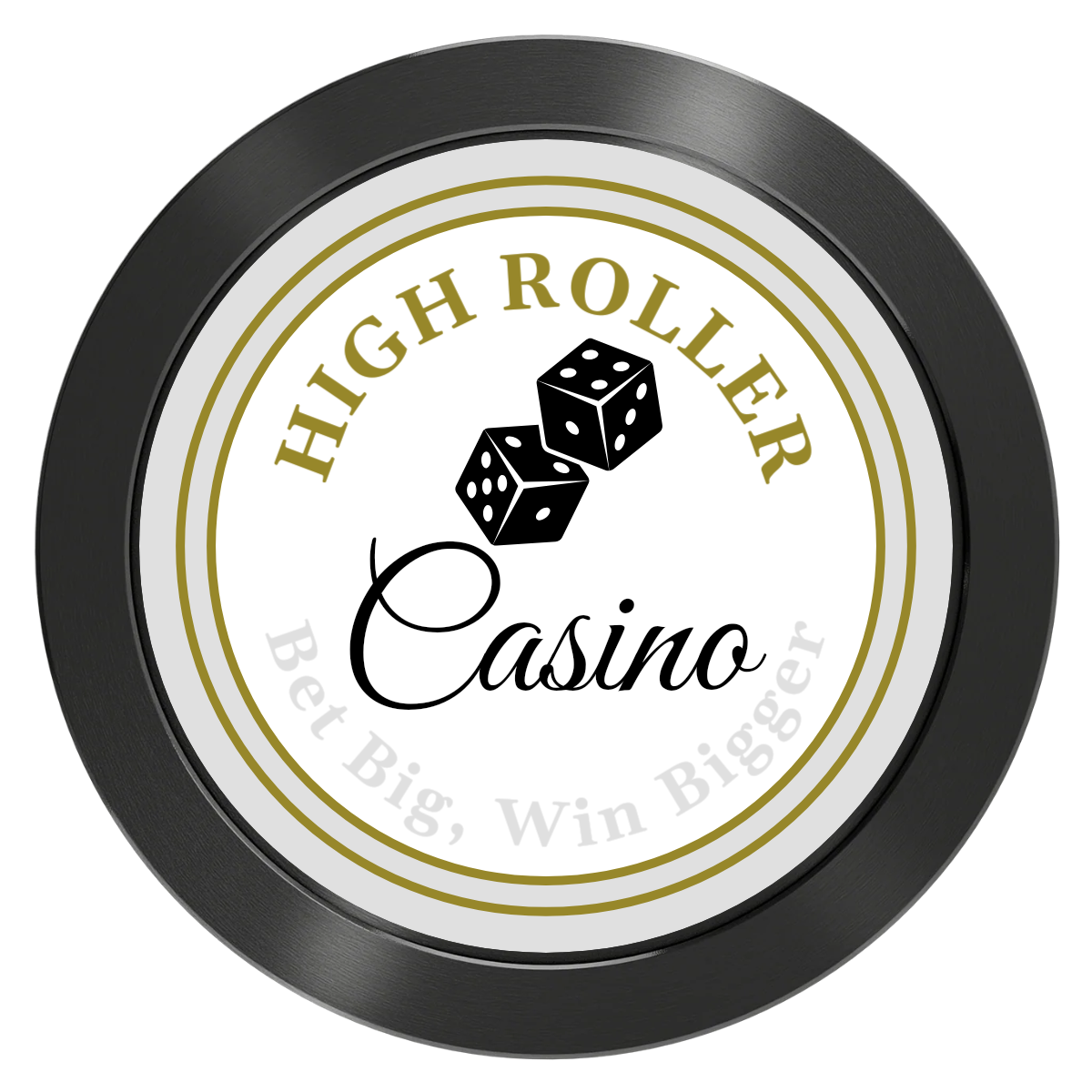 High Roller Casino Aluminum Poker Card Guards - Black - Back