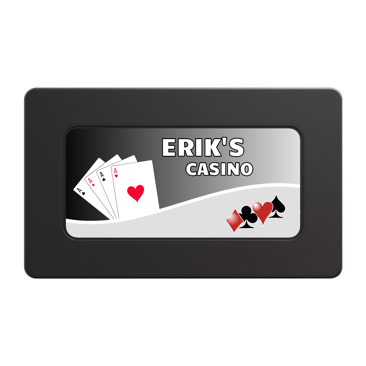 Erik's Casino Rectangular Poker Chip Plaques - Black - Front