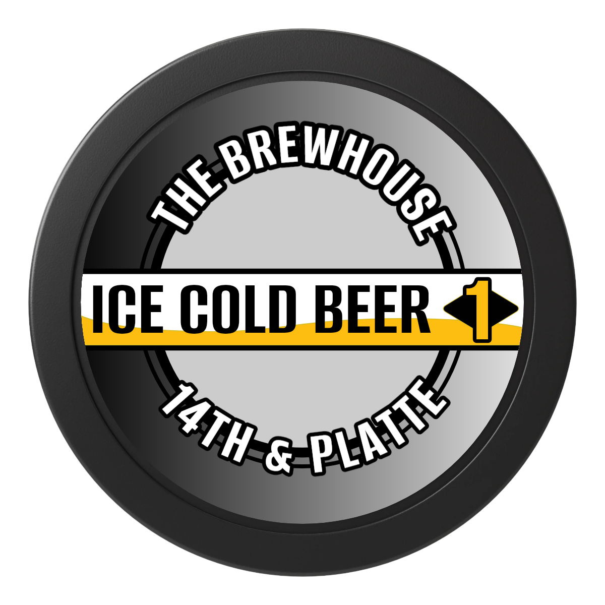 Ice Cold Beer Drink Token 2" Oversized Poker Chips - Black - Front