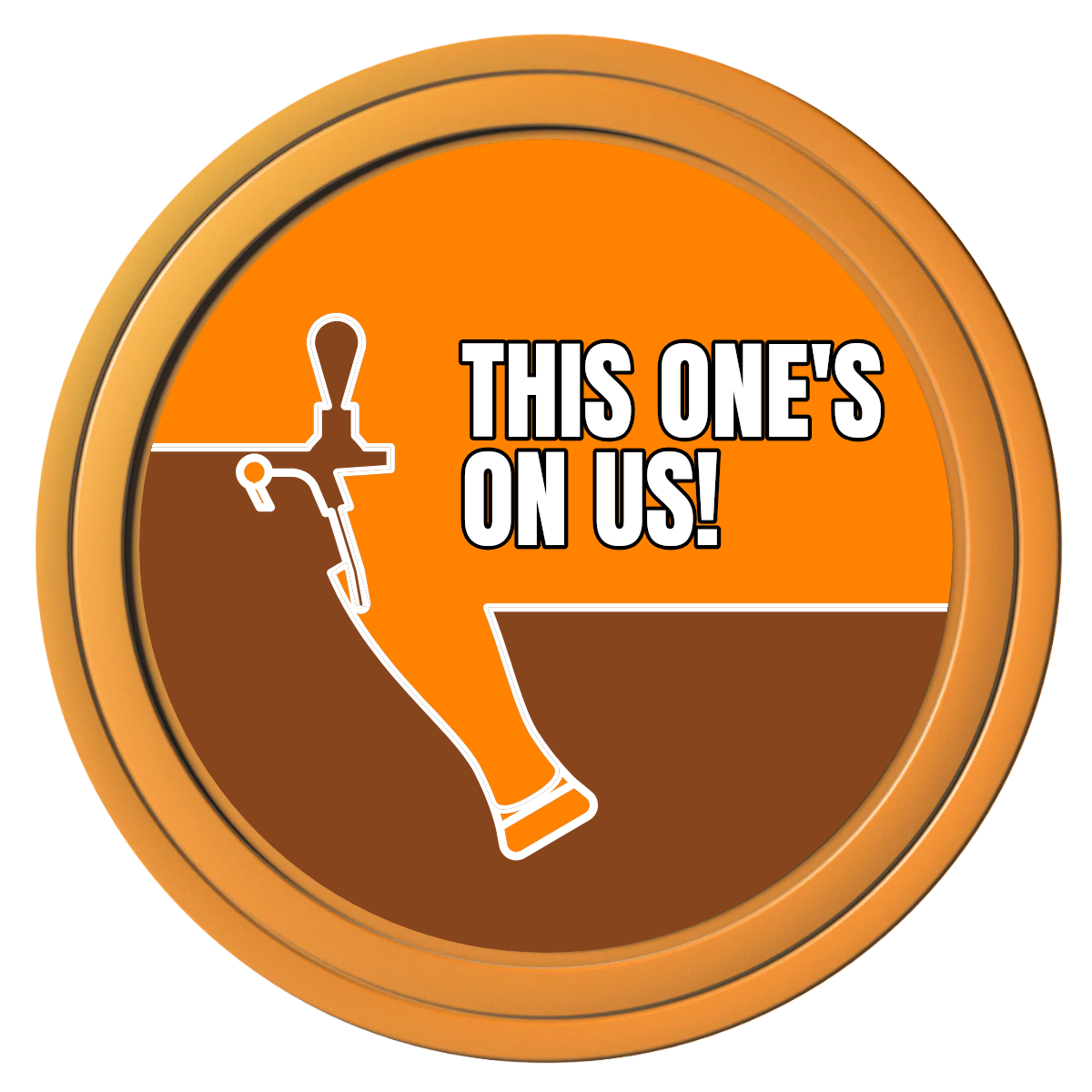 I'd Tap That Composite Poker Chips - Orange / Solid - Front