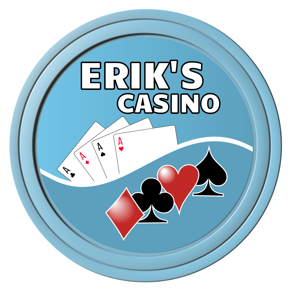 Erik's Casino Composite Poker Chips - Light Blue / Solid - Front