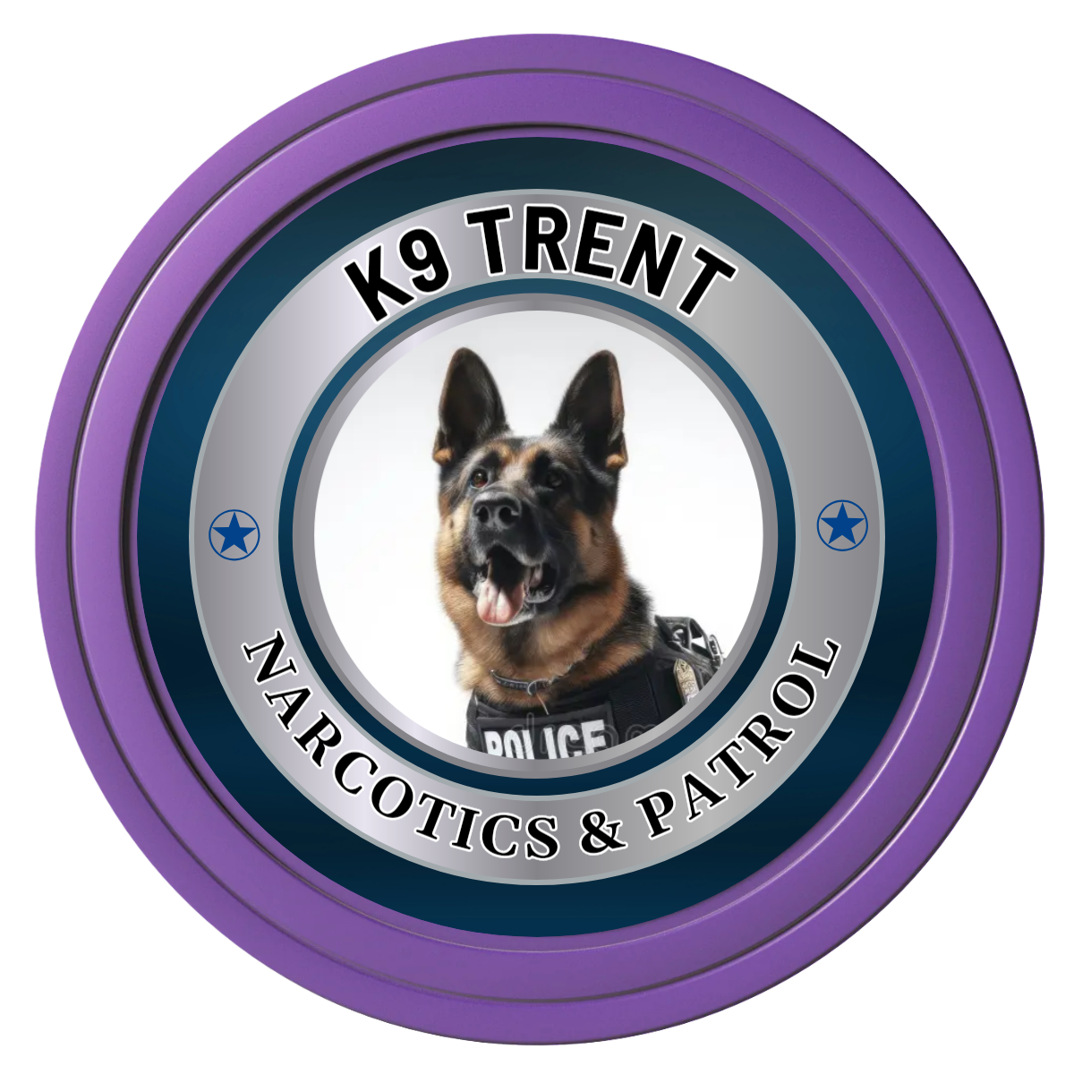 K-9 Trent Composite Poker Chips - Purple / Solid - Front