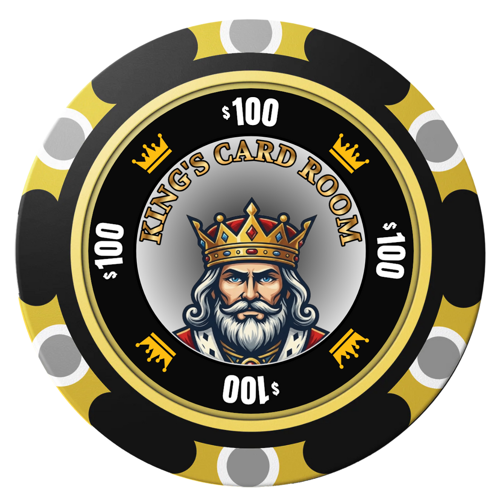 Kings Clay Poker Chips - Black / Monte Carlo / 40mm - Front