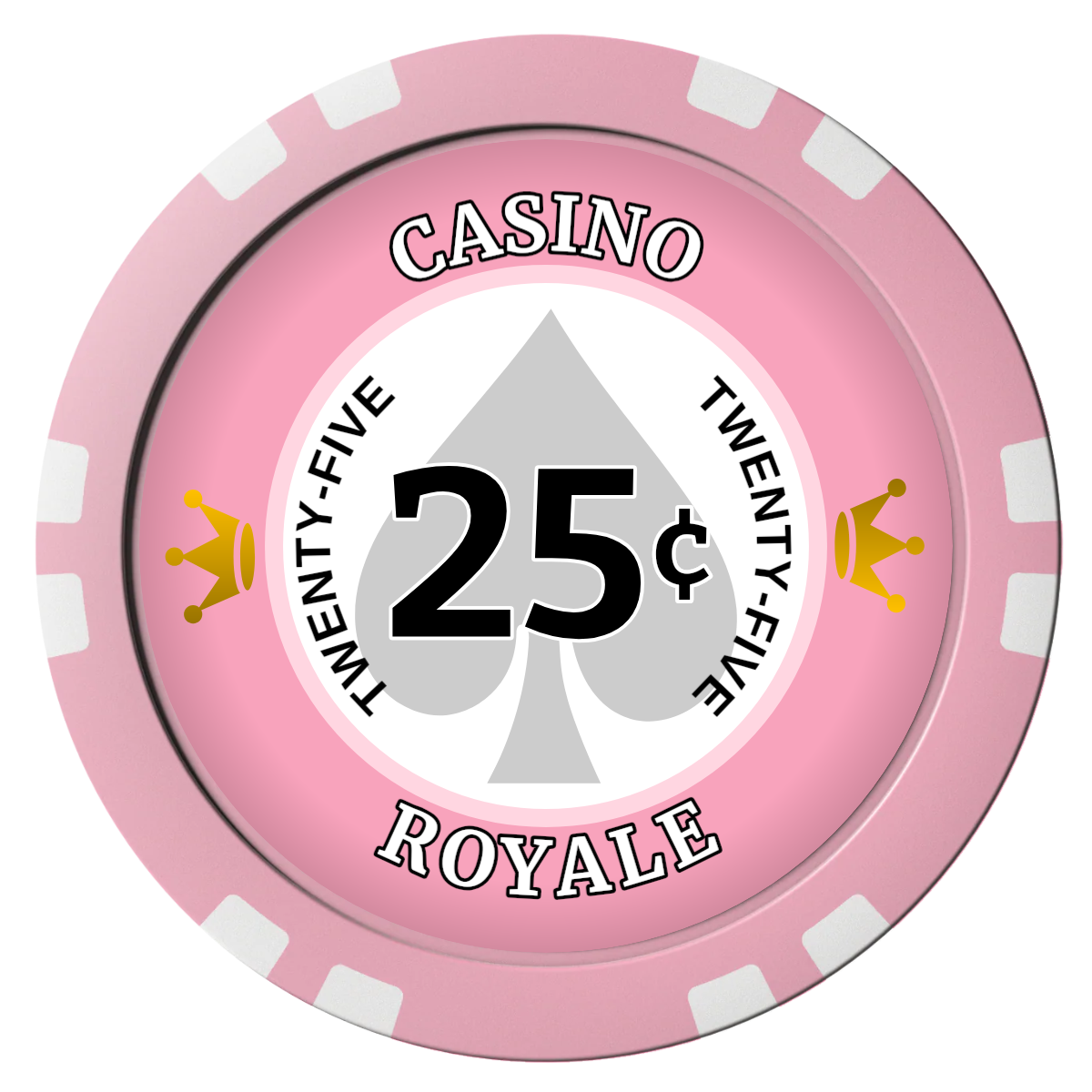 Casino Royale Composite Poker Chips - Pink / Double Stripe - Front