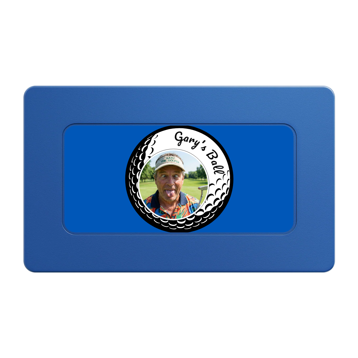 Gary's Ball Rectangular Poker Chip Plaques - Blue - Front