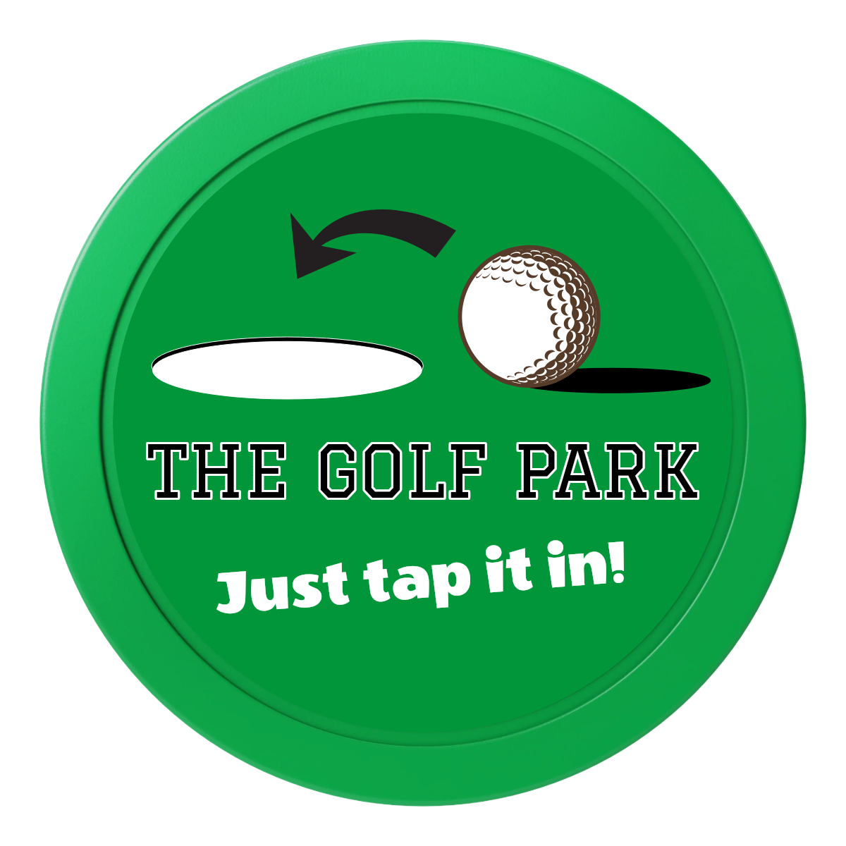 Golf Slogan 2" Oversized Poker Chips - Green - Front