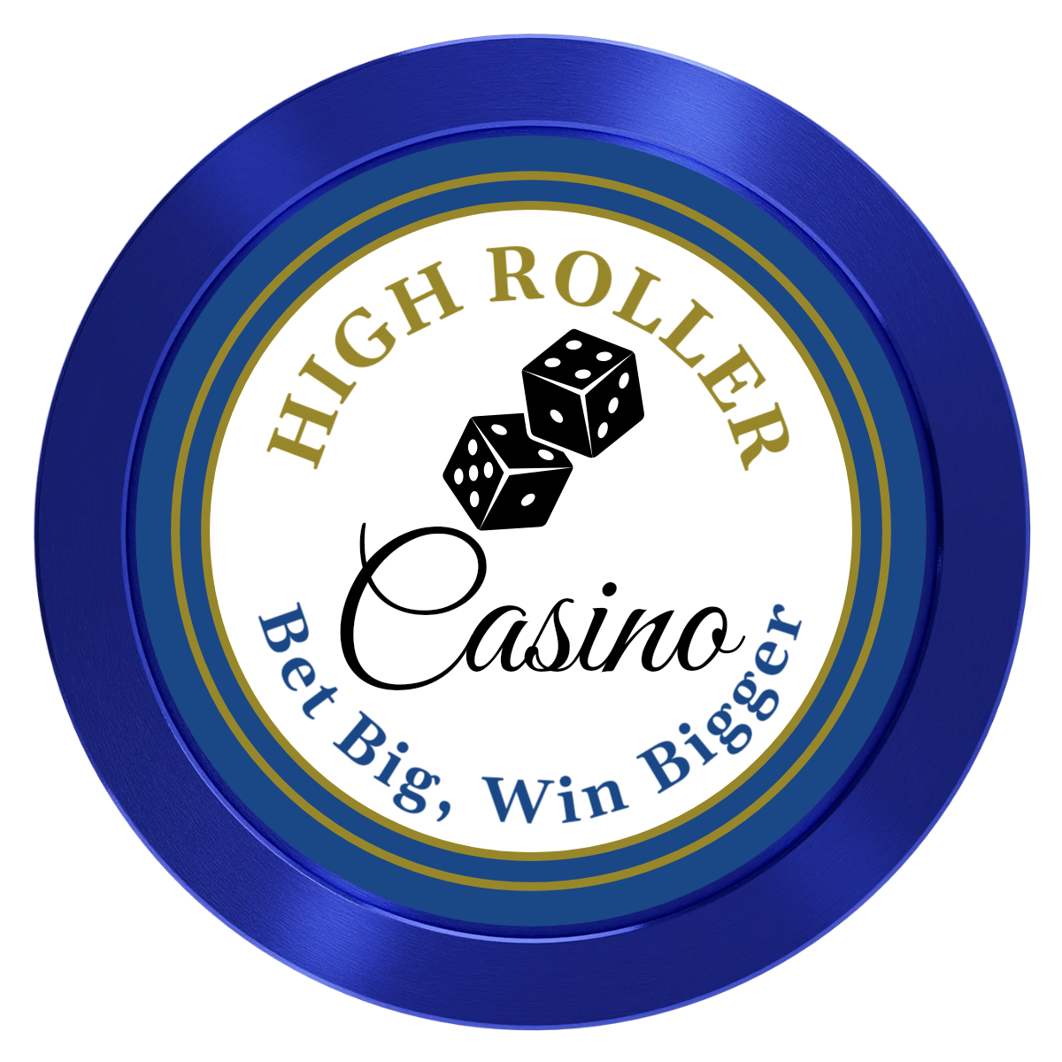 High Roller Casino Aluminum Poker Card Guards - Blue - Front