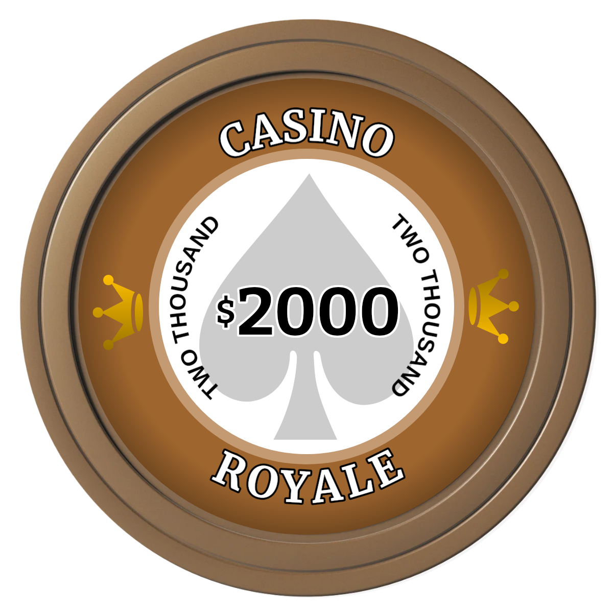 Casino Royale Composite Poker Chips - Brown / Solid - Front