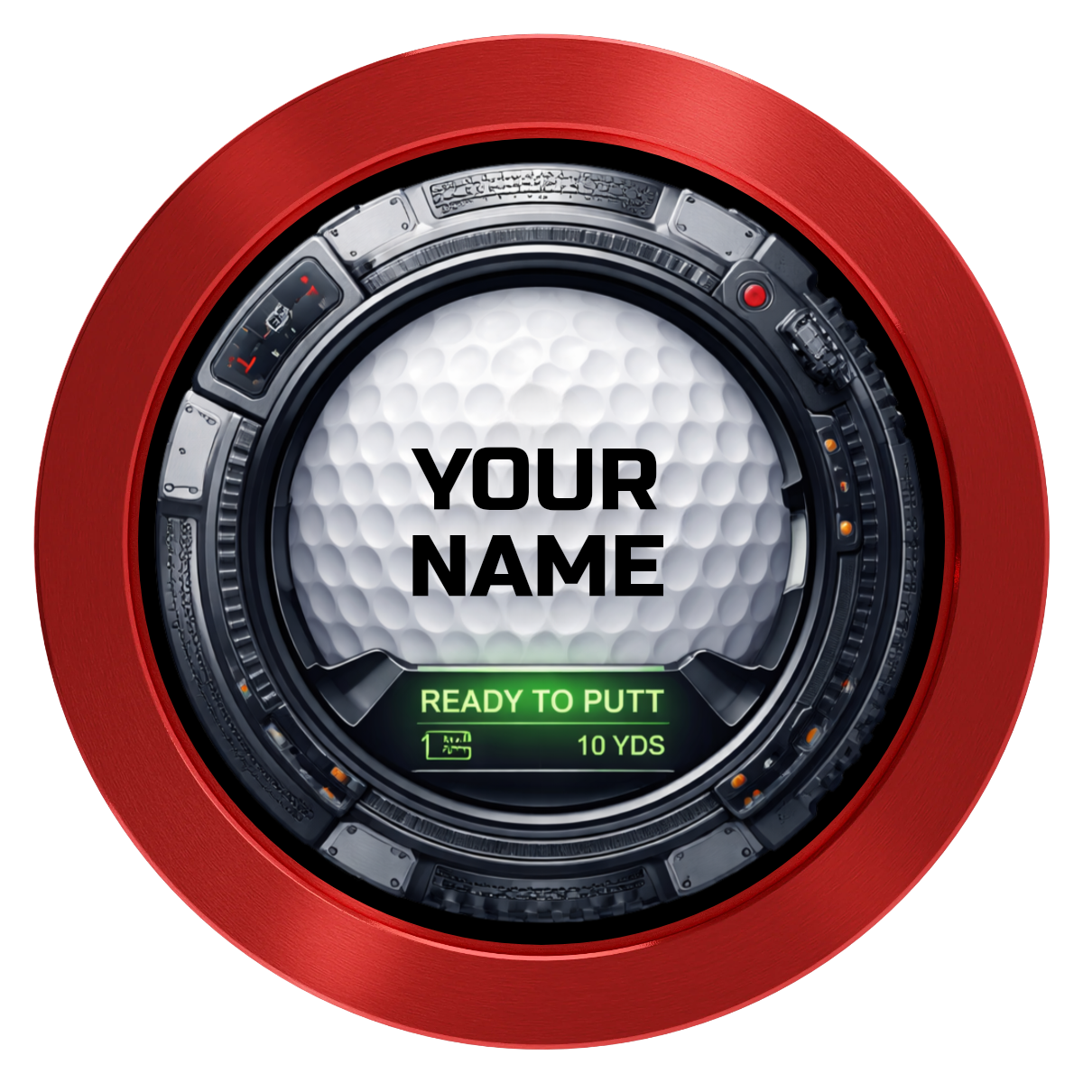 Auto Marked IV Aluminum Poker Chips - Red - Front