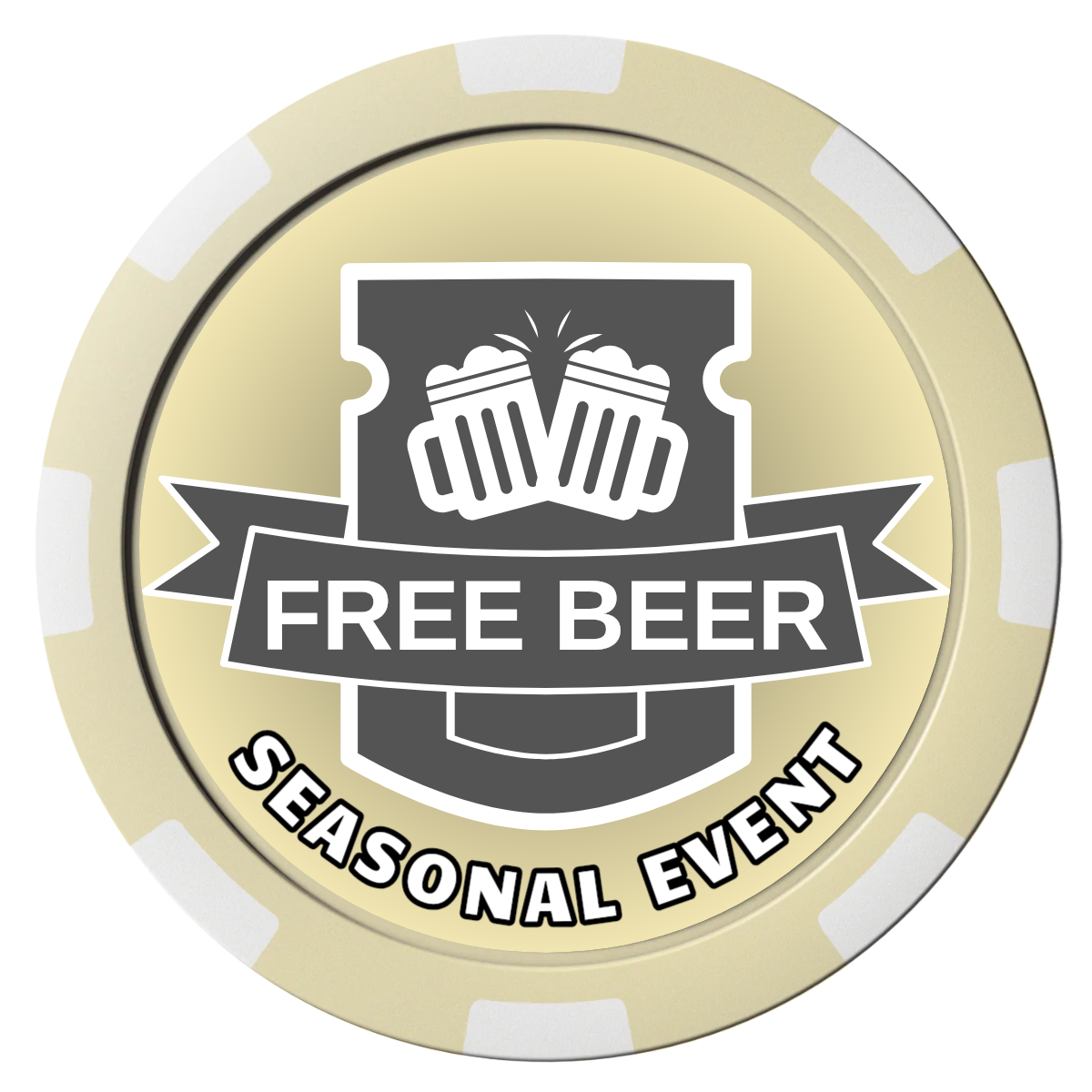 Craft Beer #001 Composite Poker Chips - Ivory / 8 Spot - Front