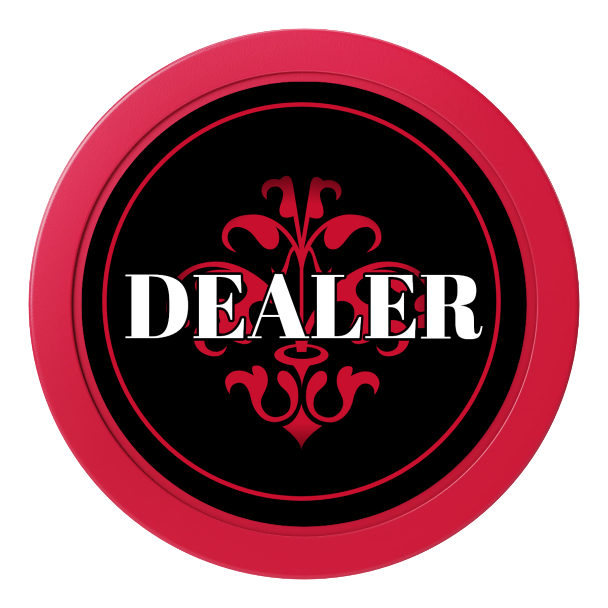 Gothic Revival 2" Composite Dealer Button - Red - Back