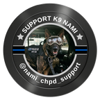 Police Department K9 #02 Aluminum Poker Chips - Black - Front