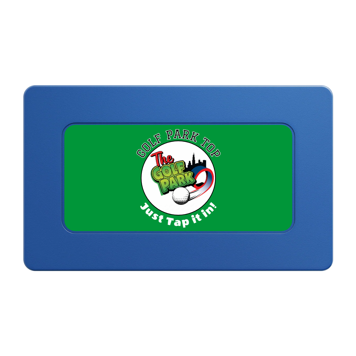 Golf Slogan Rectangular Poker Chip Plaques - Blue - Back