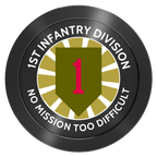 1st Infantry Division Aluminum Poker Chips - Black - Front