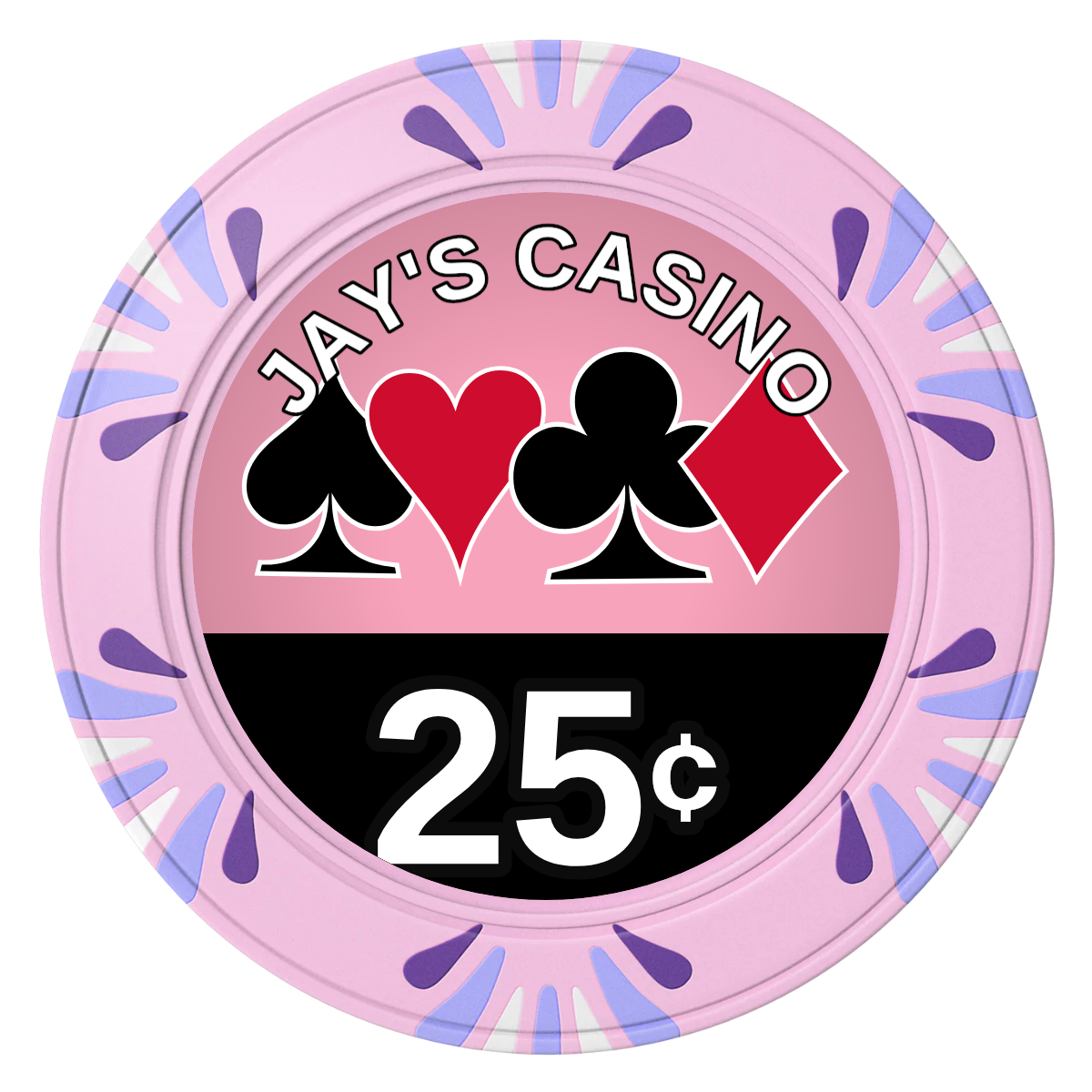 Jay's Casino Clay Poker Chips - Pink / Macau / 40mm - Front