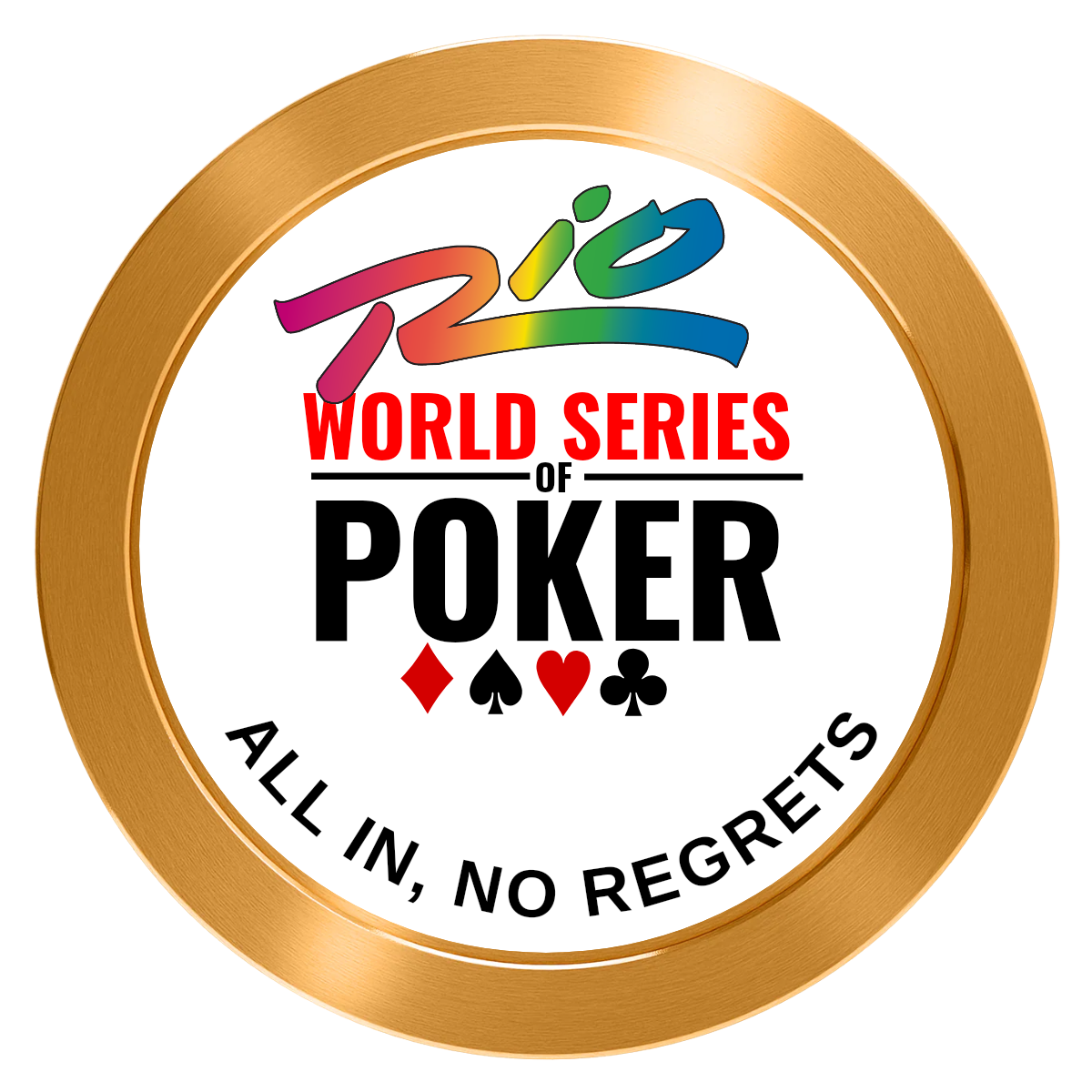 WSOP Aluminum Poker Card Guards - Gold - Front