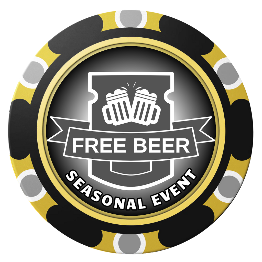 Craft Beer #001 Clay Poker Chips - Black / Monte Carlo / 40mm - Back