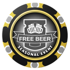 Craft Beer #001 Clay Poker Chips - Black / Monte Carlo / 40mm - Back