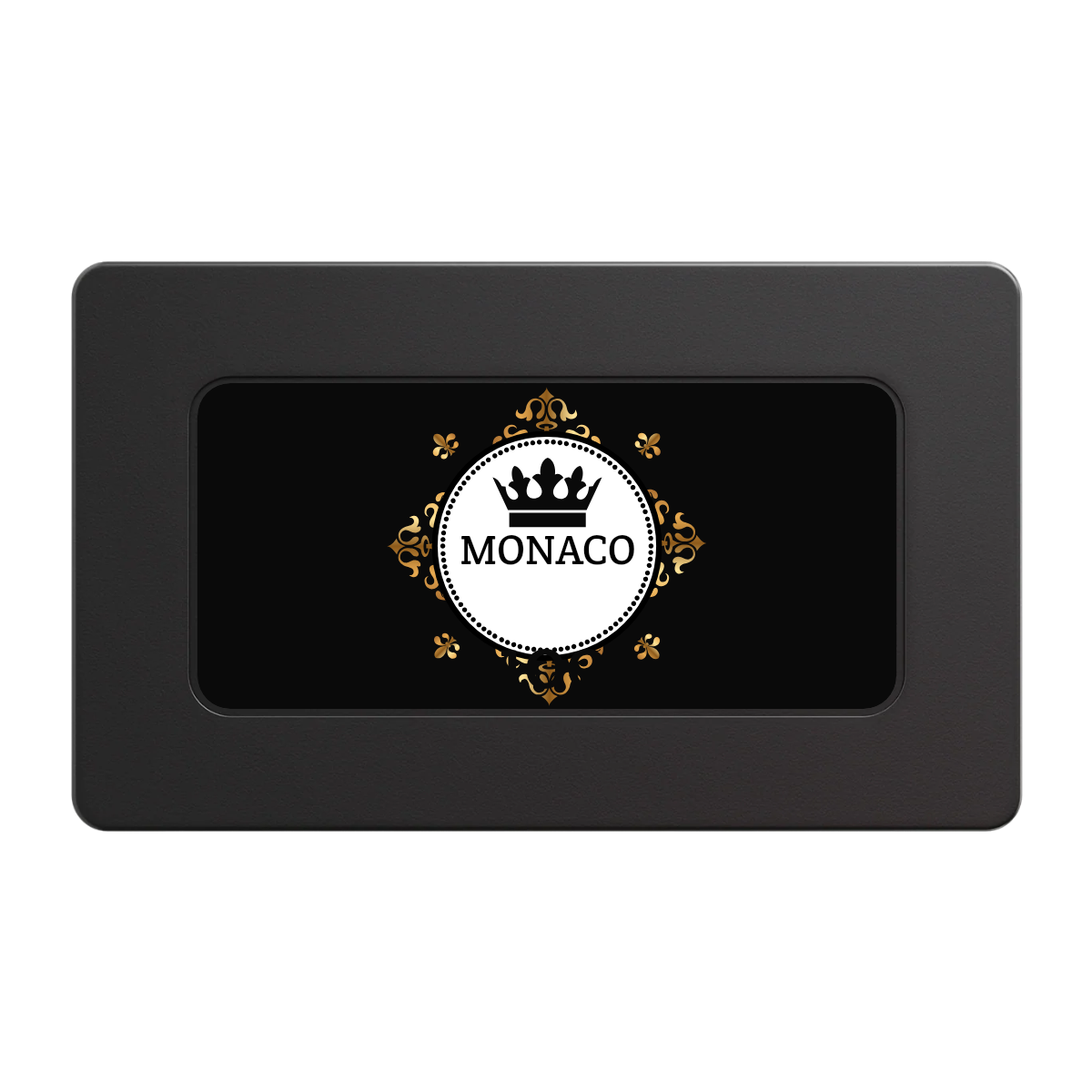 Monaco #001 Rectangular Poker Chip Plaques - Black - Front