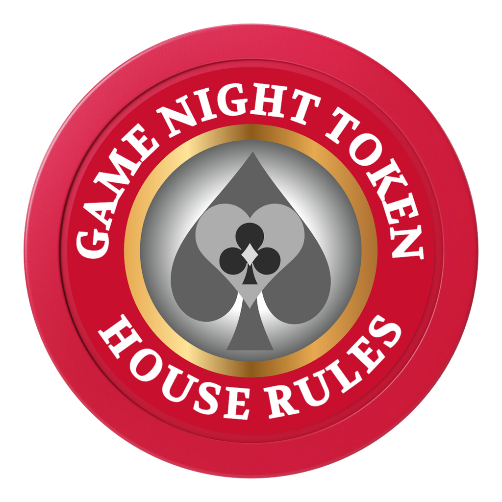 Stacked Suits 2" Oversized Poker Chips - Red - Front