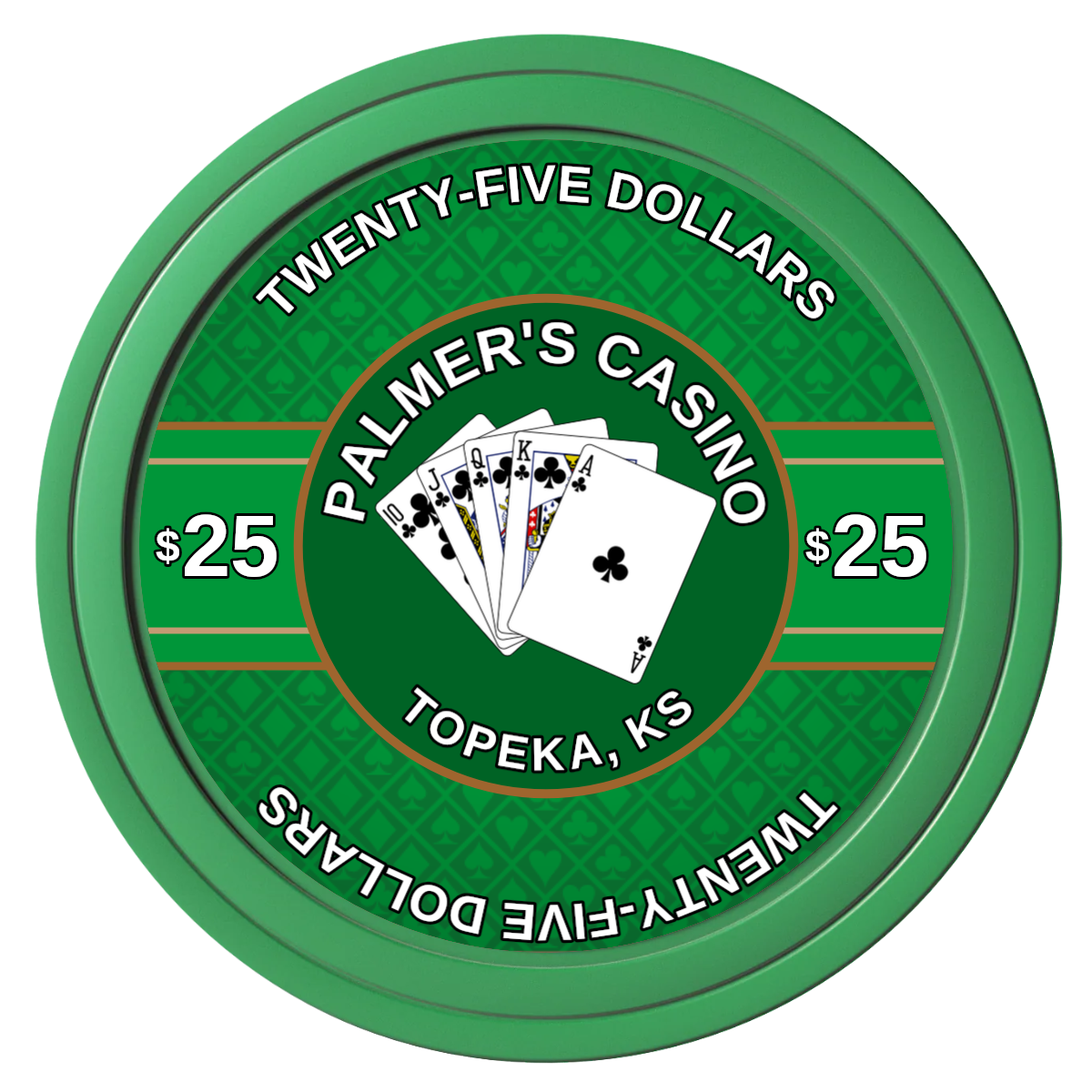 Palmer's Casino Composite Poker Chips - Green / Solid - Front