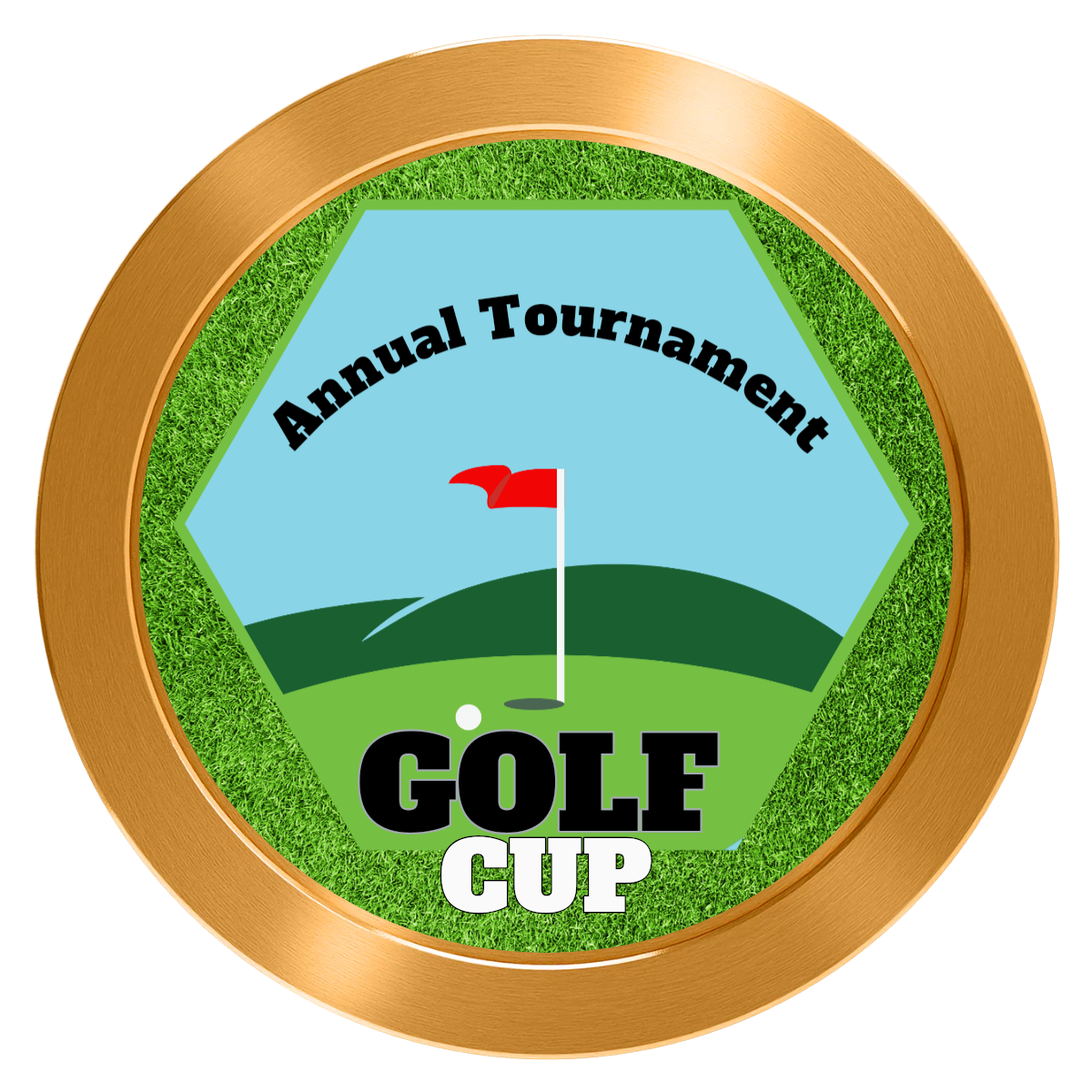 Golf Cup Aluminum Poker Chips - Gold - Back