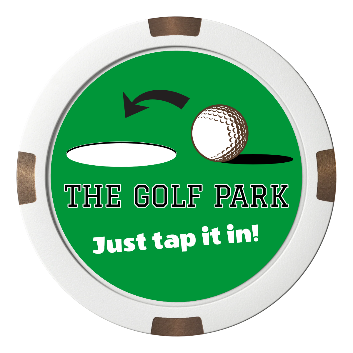 Golf Slogan Composite & Metal Hybrid Poker Chips - White - Front