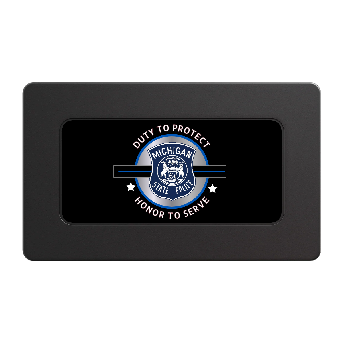 Police Department #01 Rectangular Poker Chip Plaques - Black - Back