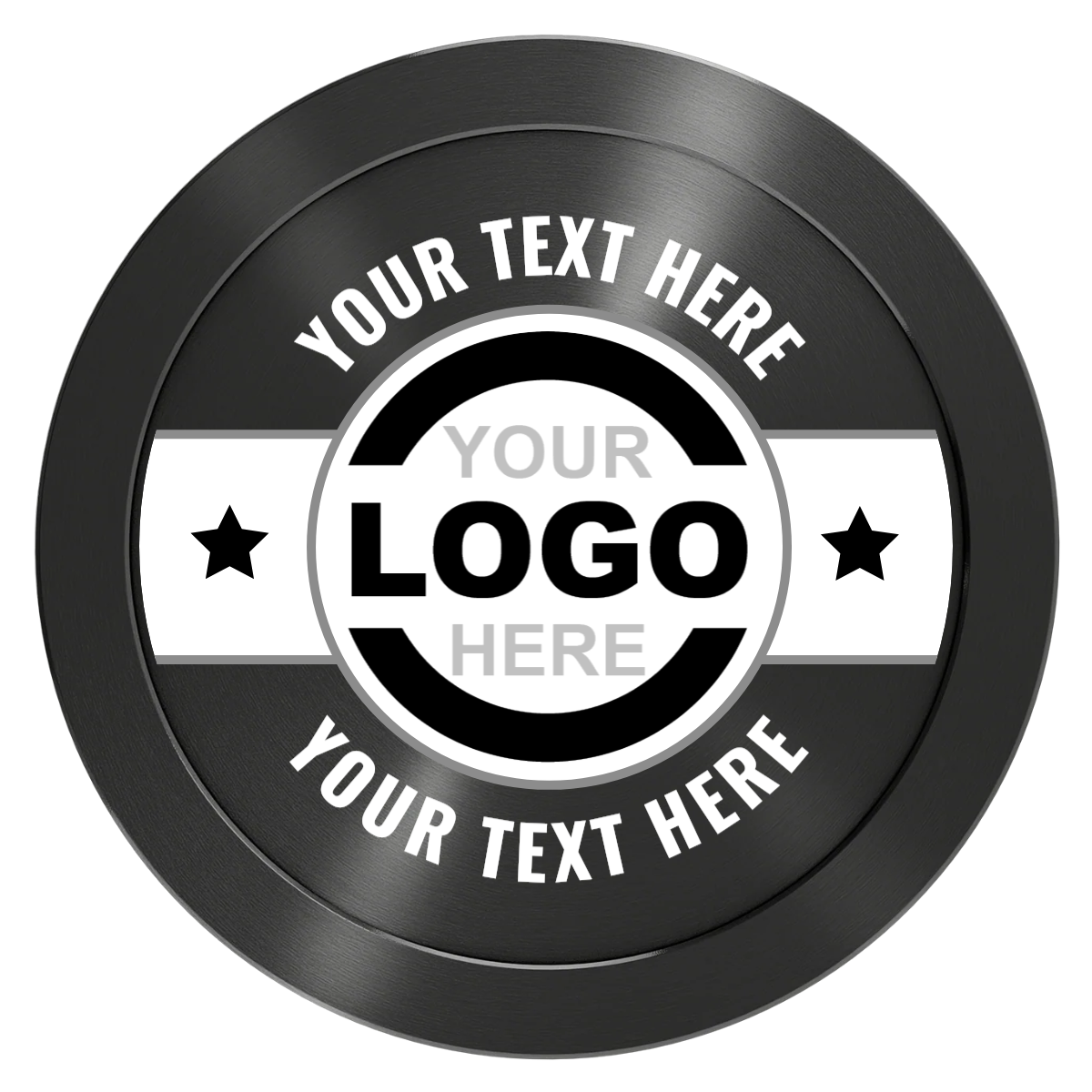 Star Banner Aluminum Poker Chips - Black - Back