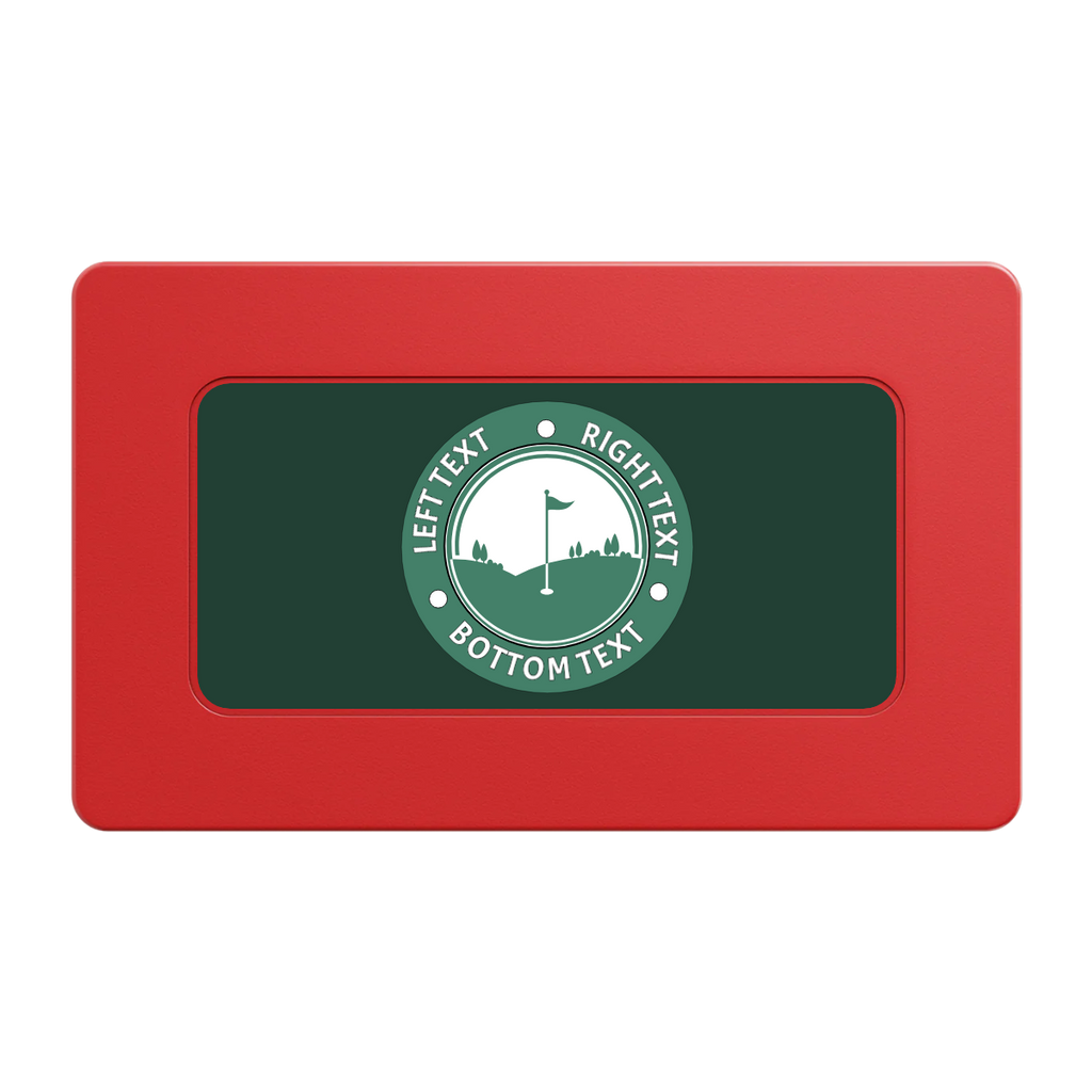 Country Club Golf Course Rectangular Poker Chip Plaques - Red - Front